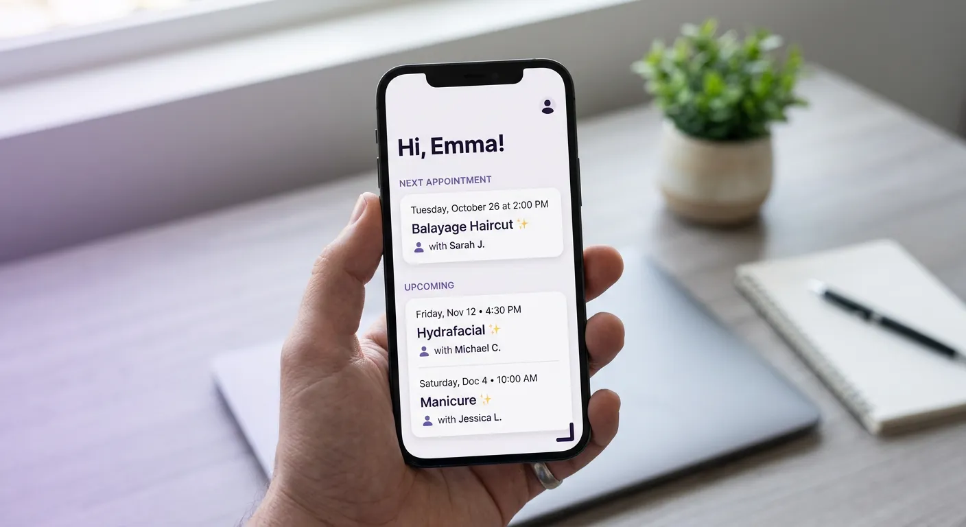 Salon Client Account Page Lets Clients Manage Bookings